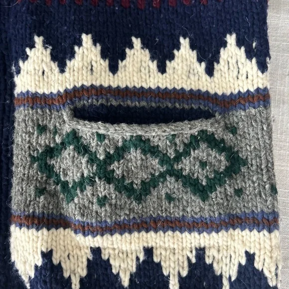 Vintage Wool Earth Ragz Fair Isle Cardigan Sweater Cabin Core Size L - Picture 6 of 6